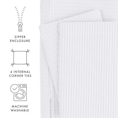 Casual Comfort Premium Ultra Soft Pinstriped Duvet Cover Set