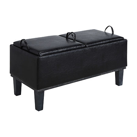 Designs4Comfort Storage Ottoman, One Size, Black