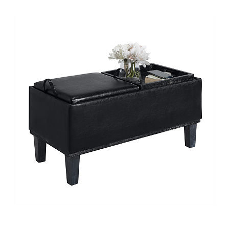 Designs4Comfort Storage Ottoman, One Size, Black