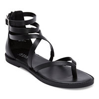 a.n.a Womens Jazmin Ankle Strap Gladiator Sandals, 5 Medium, Black