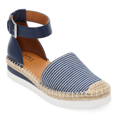 a.n.a Womens Corina Wedge Sandals, Color: Navy Multi - JCPenney