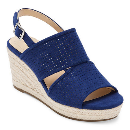 Vintage Sandals | Wedges, Espadrilles – 30s, 40s, 50s, 60s, 70s Liz Claiborne Womens Hatcher Wedge Sandals 8 Medium Blue $18.19 AT vintagedancer.com