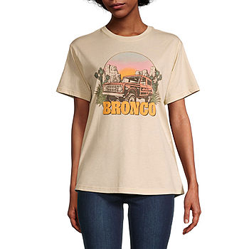 Juniors Ford Bronco Womens Crew Neck Short Sleeve Boyfriend Graphic T-Shirt