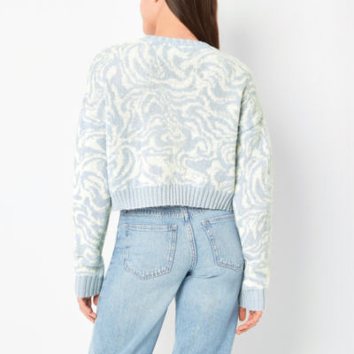 Arizona Juniors Womens Crew Neck Long Sleeve Pullover Sweater, Color: Pale  Lilac Combo - JCPenney