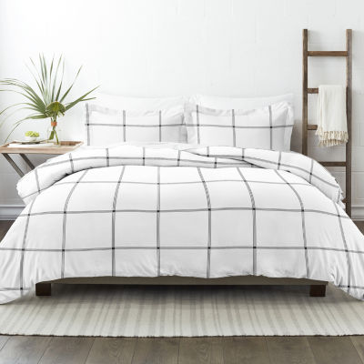 Casual Comfort Grid Patterned Duvet Cover Set