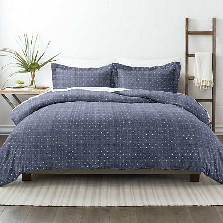 Casual Comfort Premium Ultra Soft Polka Dot Pattern Duvet Cover Set, One Size, Blue