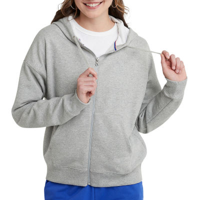 Hanes Originals Women's Fleece Zip Up Hoodie, Color Light Steel JCPenney