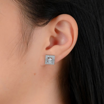 DiamonArt® 2 1/5 CT. T.W. Lab Created White Cubic Zirconia Sterling Silver 10mm Stud Earrings