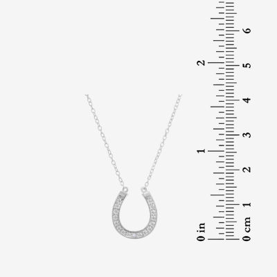 DiamonArt® Womens  White Cubic Zirconia Sterling Silver Pendant Necklace
