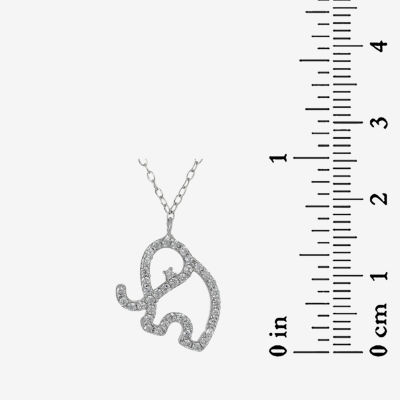 DiamonArt® Womens Lab Created White Cubic Zirconia Sterling Silver Pendant Necklace