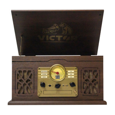 Victor state 7-in-1 espresso wood music Turntable