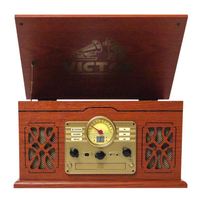 Victor state 7-in-1 mahogany wood music Turntable