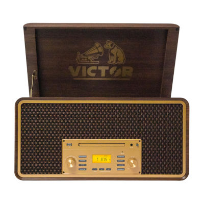 Victor monument 8-in-1 espresso wood music Turntable