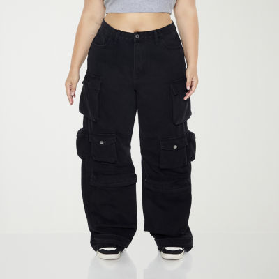 Forever 21 Womens High Rise Straight Cargo Pant-Juniors Plus