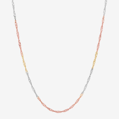 Made in Italy Womens 14K Gold 18 Inch Singapore Chain Necklace