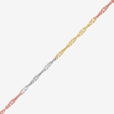 Made in Italy Womens 14K Gold 18 Inch Singapore Chain Necklace