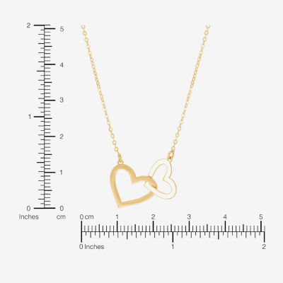 Gold Addiction Womens 10K Gold Heart 18 Inch Pendant Necklace