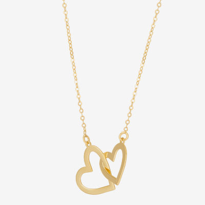 Gold Addiction Womens 10K Gold Heart 18 Inch Pendant Necklace