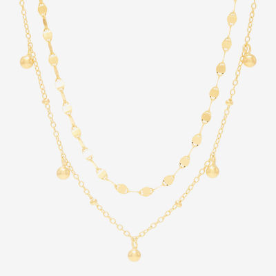 Womens 14K Gold Over Silver 2-pc. Necklace Set