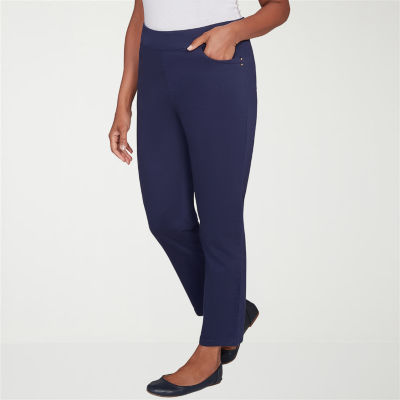 Alfred Dunner Saratoga Springs Womens Straight Mid Rise Pull-On Pant