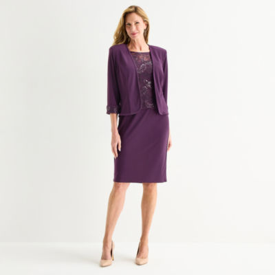 Maya Brooke Womens Applique Jacket Dress