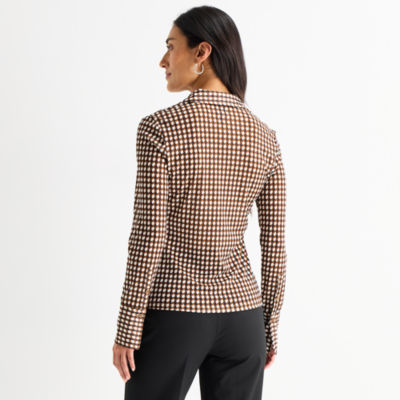 Worthington Womens Long Sleeve Blouse