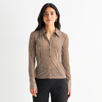 Worthington Womens Long Sleeve Blouse