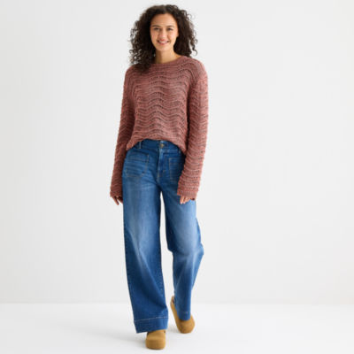 a.n.a Womens Crew Neck Long Sleeve Pullover Sweater