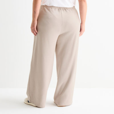 Xersion Womens Wide Leg Mid Rise Regular Fit Plus Active Pull-On Pant