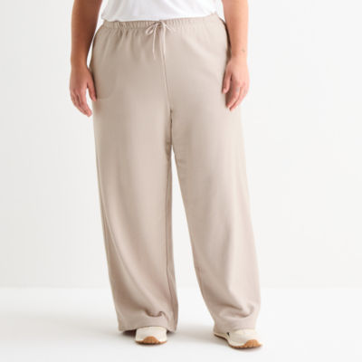 Xersion Womens Wide Leg Mid Rise Regular Fit Plus Active Pull-On Pant