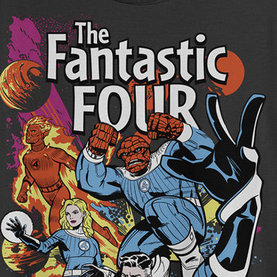 Mens Crew Neck Short Sleeve Classic Fit Marvel Big and Tall Graphic T-Shirt