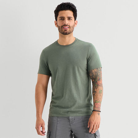 mutual weave Mens Crew Neck Short Sleeve T-Shirt, Small, Green