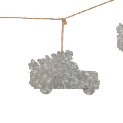 Glitzhome Metal Red Truck Indoor Garland