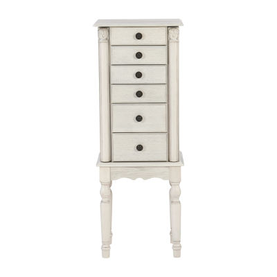 Powell Company Kristen White Jewelry Armoire