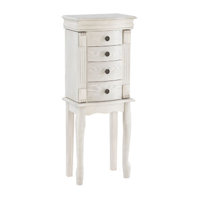 Powell Company Danika White Jewelry Armoire