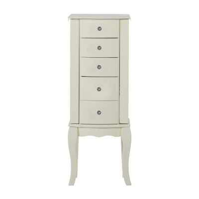 Powell Company Leanne White Jewelry Armoire