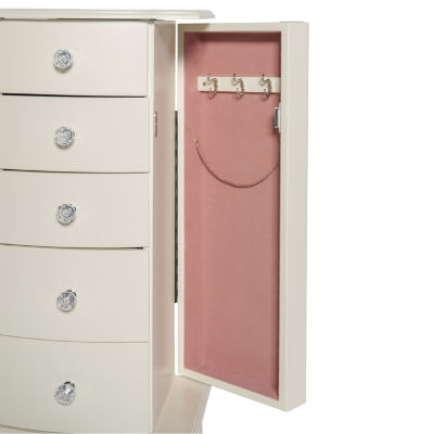 Powell Company Leanne White Jewelry Armoire