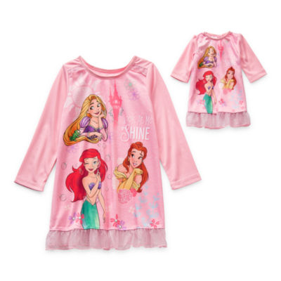 Disney Toddler Girls Princess Crew Neck Long Sleeve Nightgown
