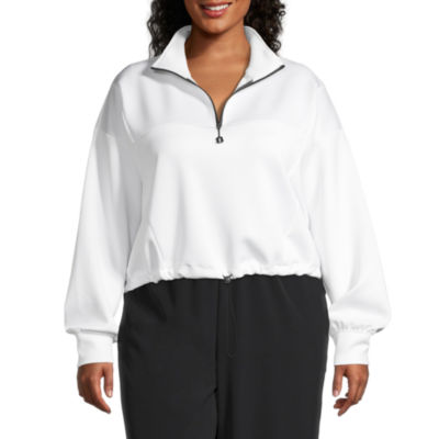 Sports Illustrated Womens Plus Long Sleeve Active Quarter-Zip Pullover