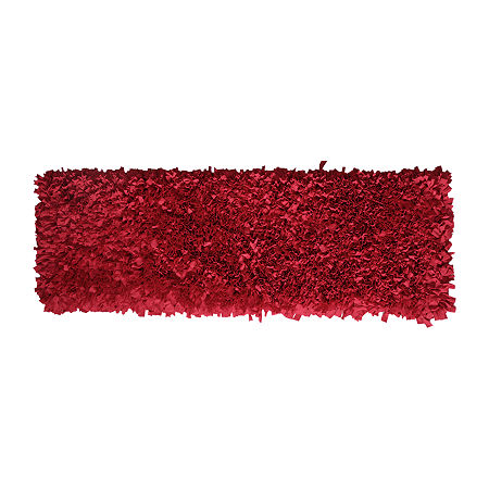 Home Weavers Inc Bella Premium Jersey Shaggy Bath Runner In Red