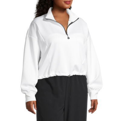 Sports Illustrated Womens Plus Long Sleeve Active Quarter-Zip Pullover