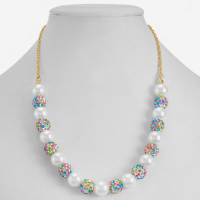 Monet Jewelry Womens Multi Color 17 Inch Collar Necklace