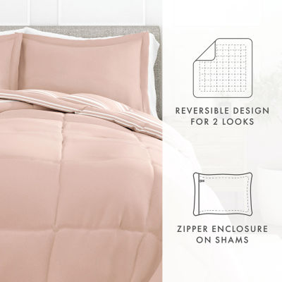 Casual Comfort Soft Stripe Reversible Down-Alternative Comforter