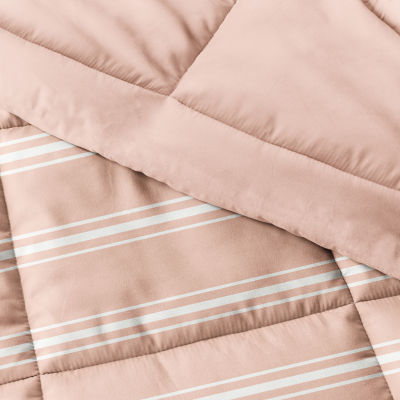 Casual Comfort Soft Stripe Reversible Down-Alternative Comforter