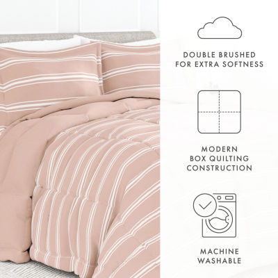 Casual Comfort Soft Stripe Reversible Down-Alternative Comforter