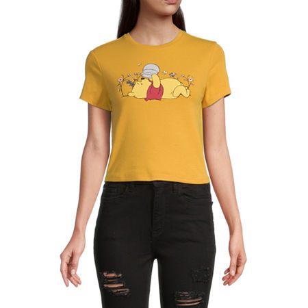  Juniors Winnie The Pooh Womens Crew Neck Short Sleeve Baby Graphic T-Shirt