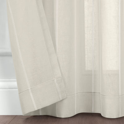 Fieldcrest Heritage Mirron Solid Sheer Grommet Top Single Curtain Panel