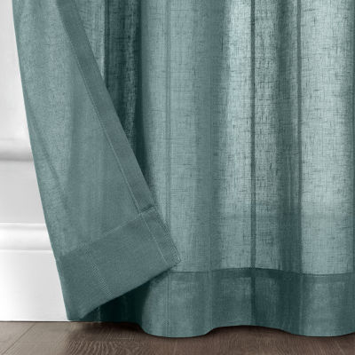 Fieldcrest Heritage Mirron Solid Grommet Top Sheer Single Curtain Panel