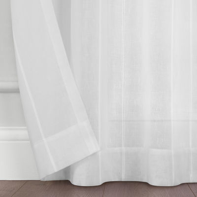 Fieldcrest Heritage Mirron Solid Grommet Top Sheer Single Curtain Panel