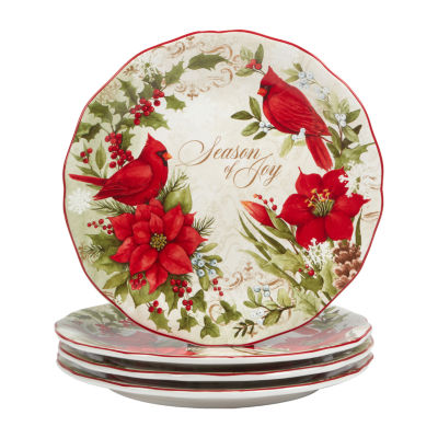 Certified International Winter'S Medley 4-pc. Dishwasher Safe Earthenware Dinner Plate